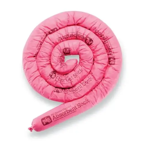 K 9212.0006 CALCETA ABSORBENTE PARA MATERIALES HAZ MAT 8 cm D. X 117 cm LARGO BOLSA C/6 PZAS. MARCA: KARAL
